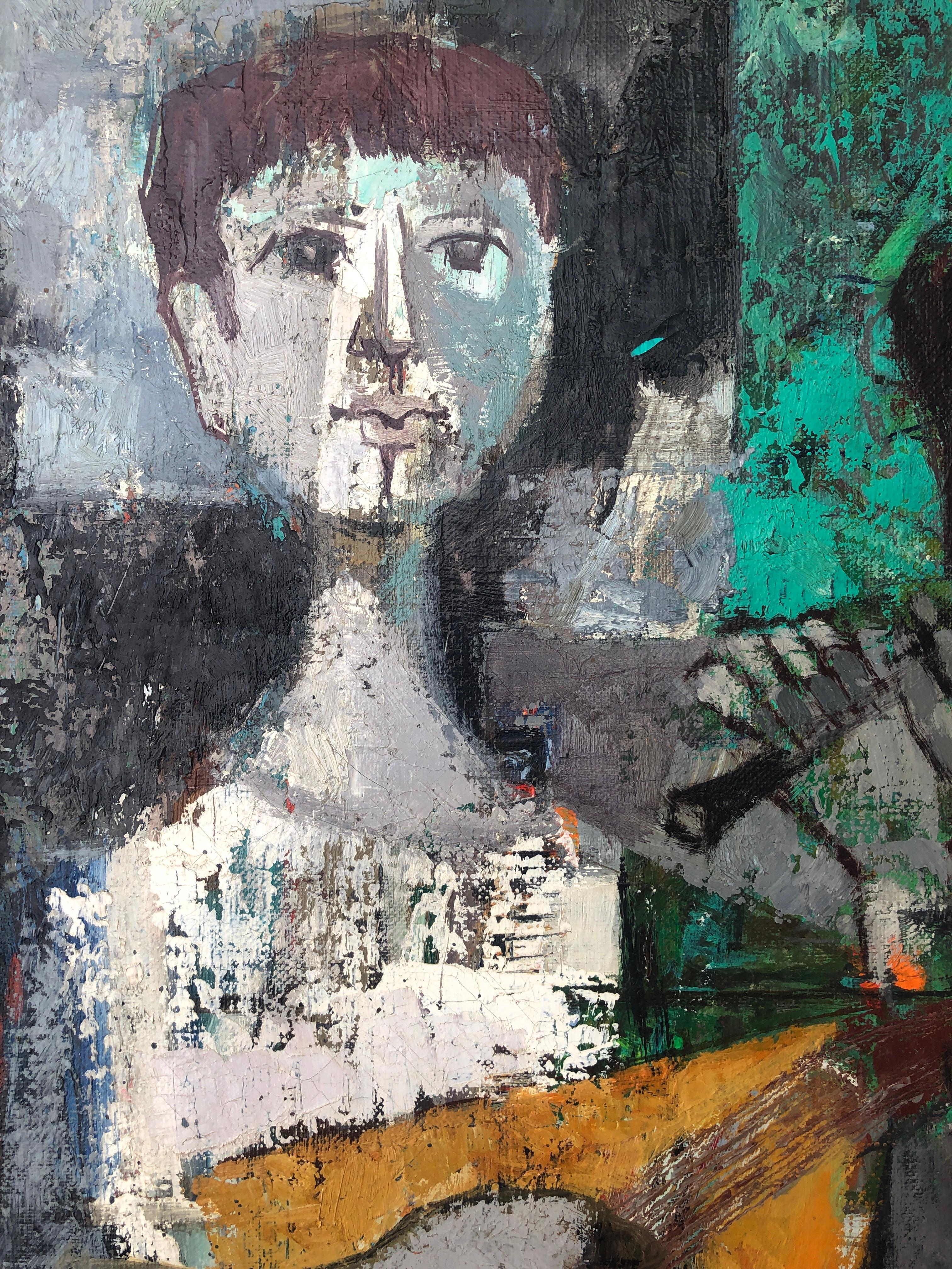 Giovani musicisti olio su tela - Painting di Bernat Sanjuan
