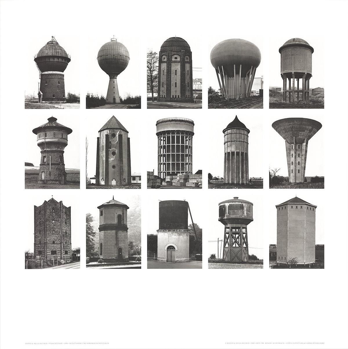 Bernhard and Hilla Becher 'Water Towers (no text)' 2005- Poster - Print by Bernd and Hilla Becher