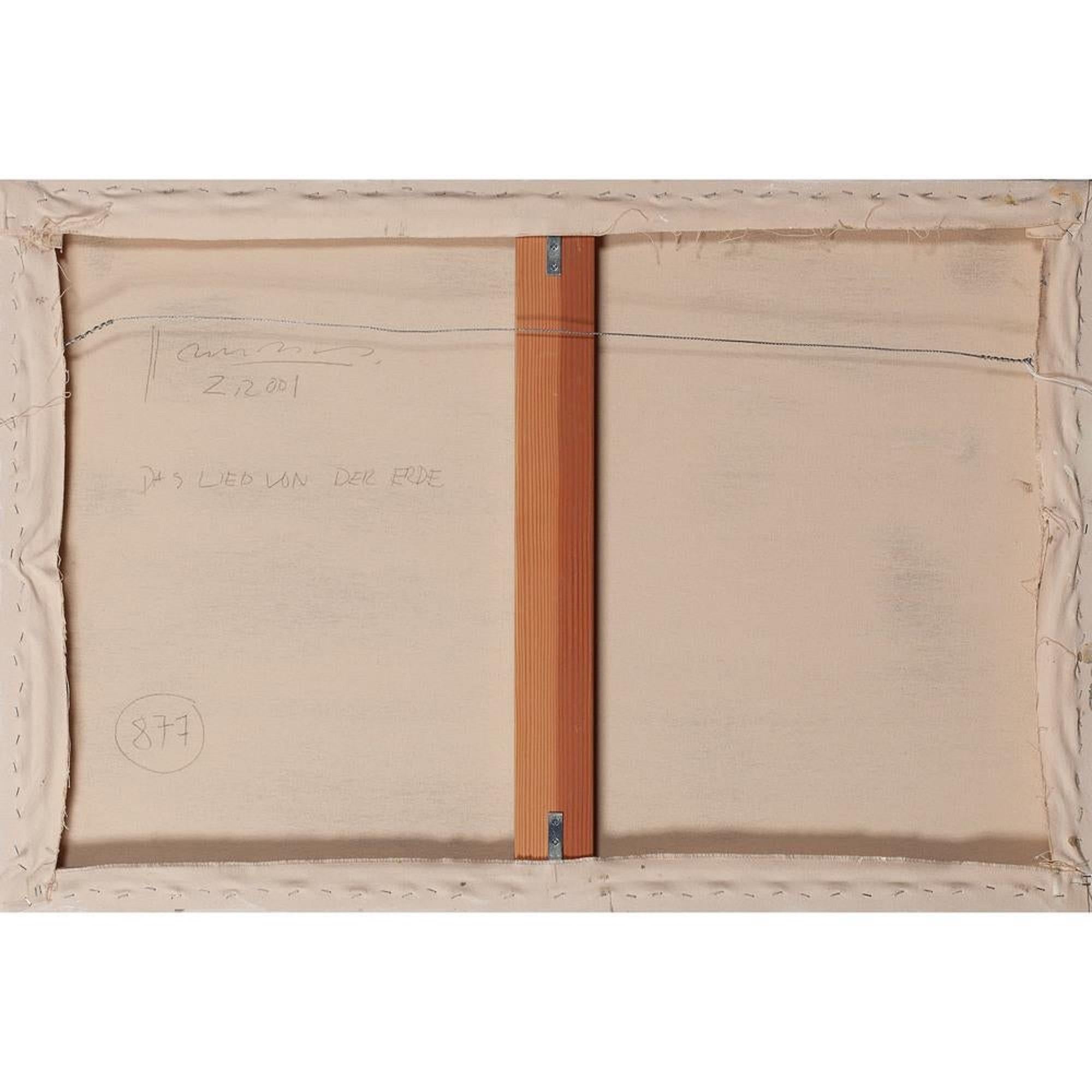 Berndt Haussmann (tedesco/americano, nato nel 1957)
Das Lied von der Erde, 
pittura a tecnica mista su tela
firmato, intitolato e numerato sul verso
non incorniciato
32 1/4 x 48 pollici.

BERND HAUSSMANN è nato a Tubinga, in Germania, nel 1957. An