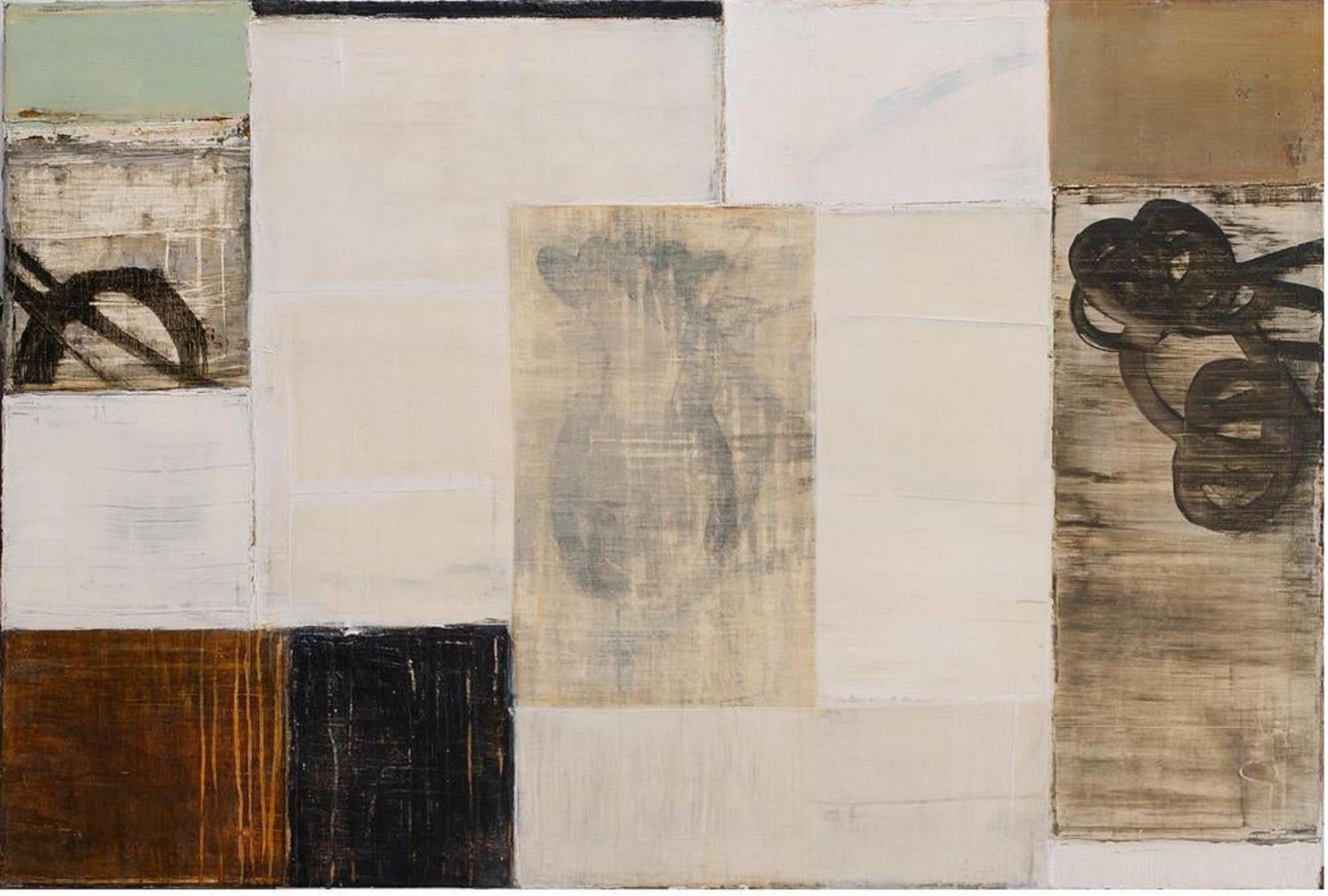 Abstract Painting di Bernd Haussmann - Pittura ad olio contemporanea neo espressionista astratta tedesco-americana Media mista