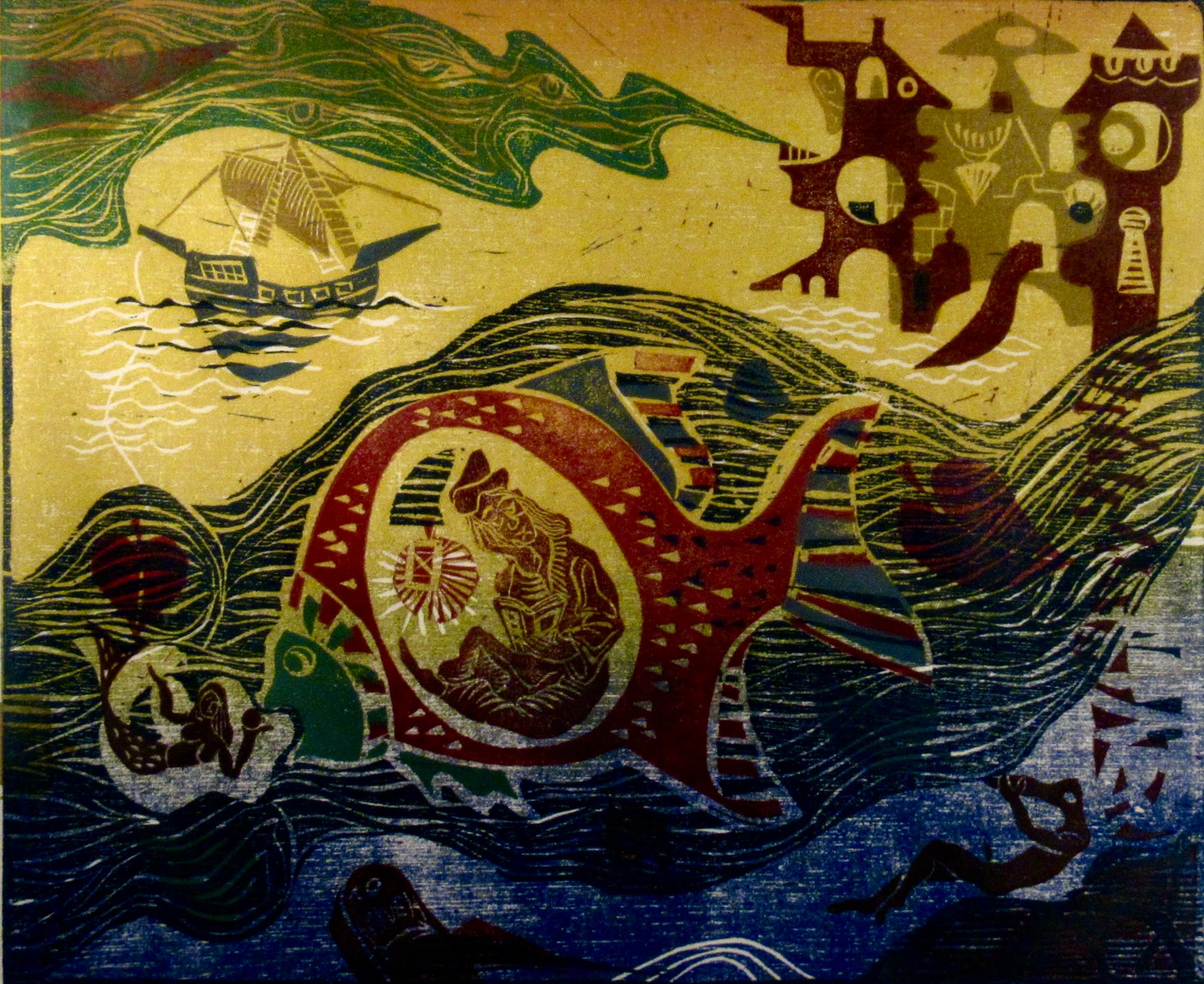 Jonás en camino - Print Surrealista de Bernd Kroeler