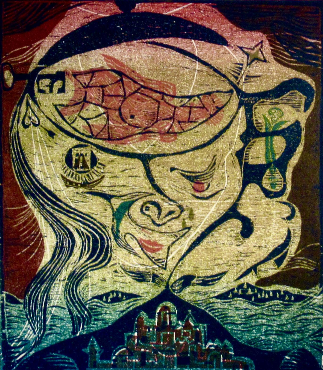 The Key to the Virgin Mary - Surrealist Print by Bernd Kroeler