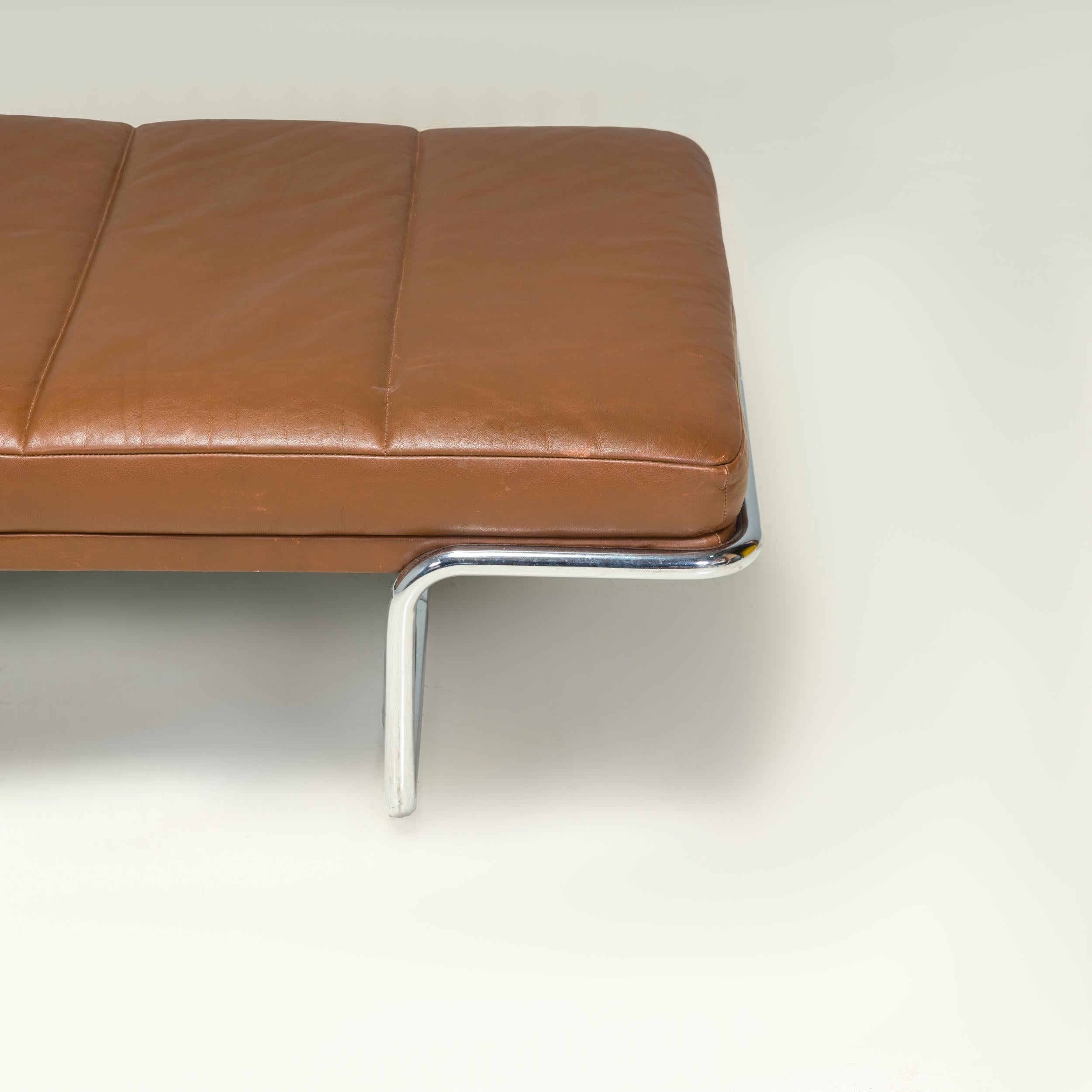 Walter Knoll by Bernd Münzebrock Brown Leather Daybed In Good Condition For Sale In London, GB