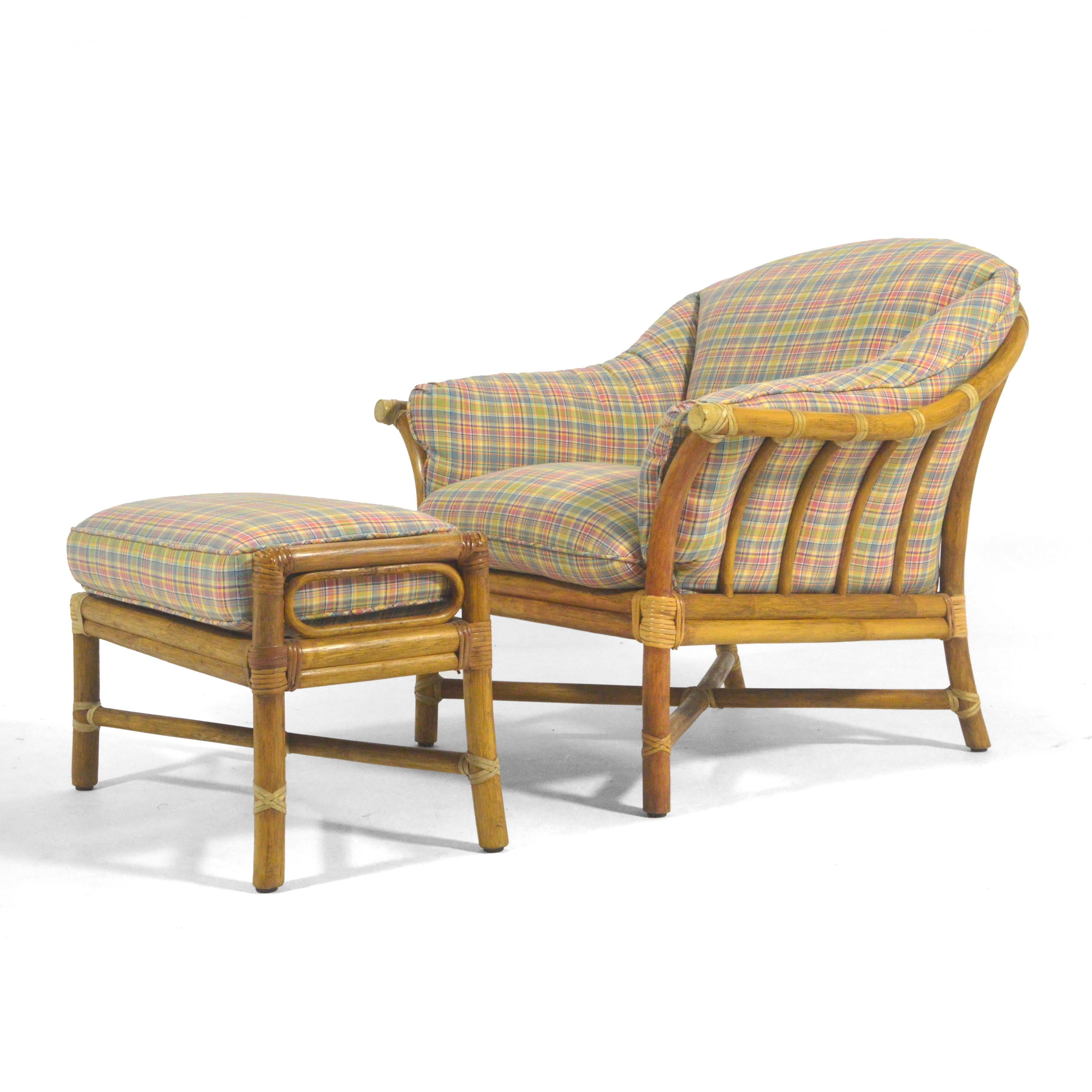 Hollywood Regency Bernd Munzebrock Lounge Chair & Ottoman by McGuire