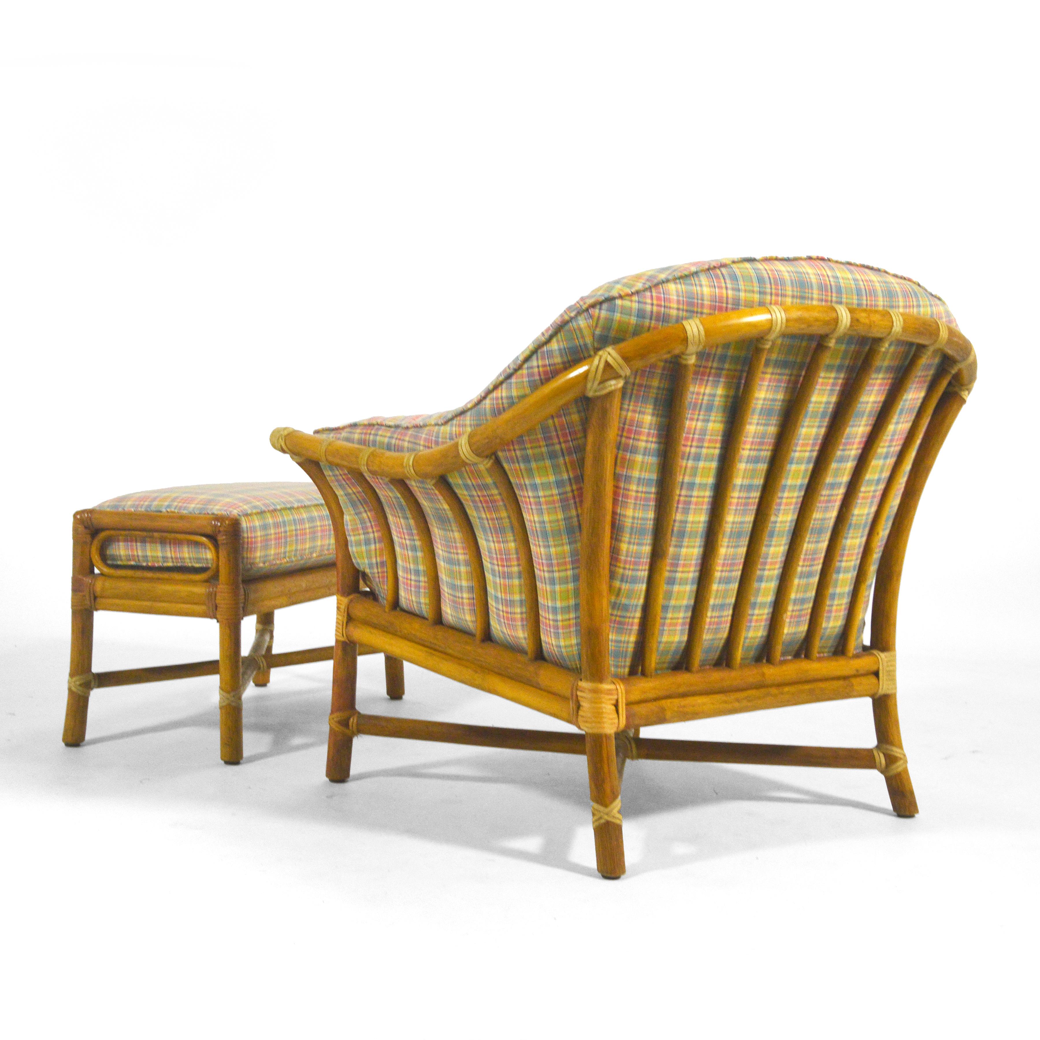 Bernd Munzebrock Lounge Chair & Ottoman by McGuire In Good Condition In Highland, IN