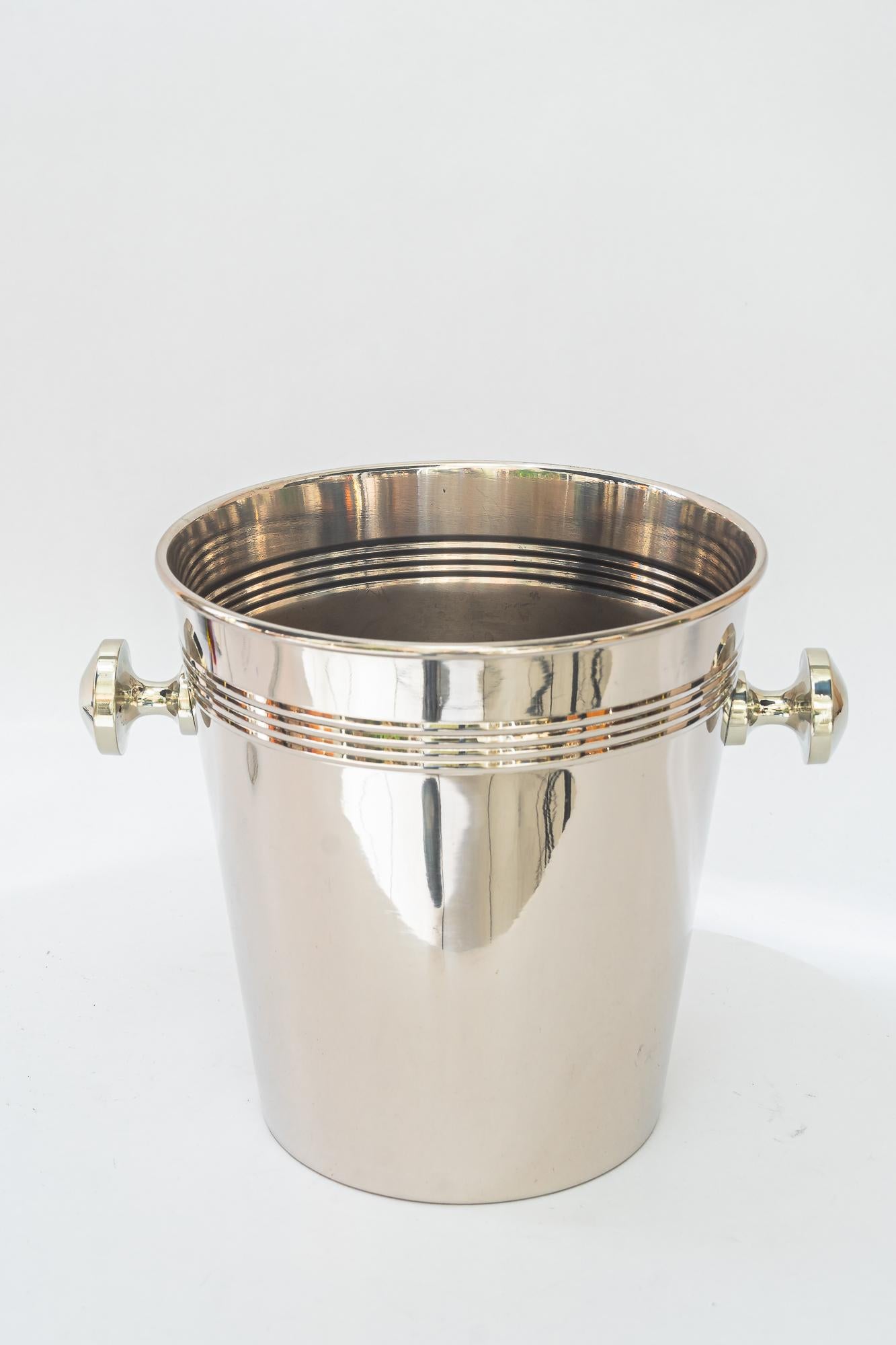 Austrian Berndorf Champagne Bucket Round, 1920s 'Alpaca ' For Sale