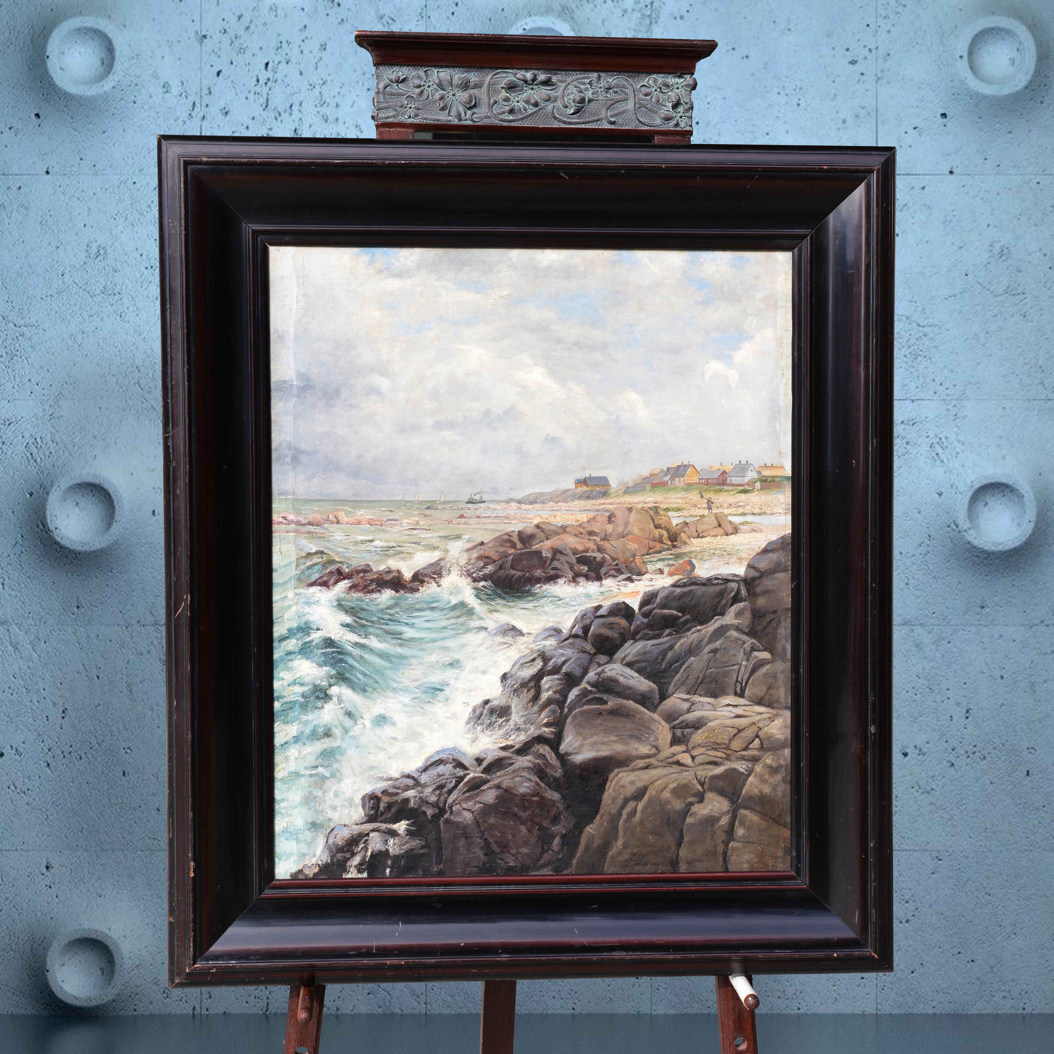 Peinture à l'huile scandinave du célèbre artiste finlandais 19ème siècle - Painting de Berndt Adolf Lindholm