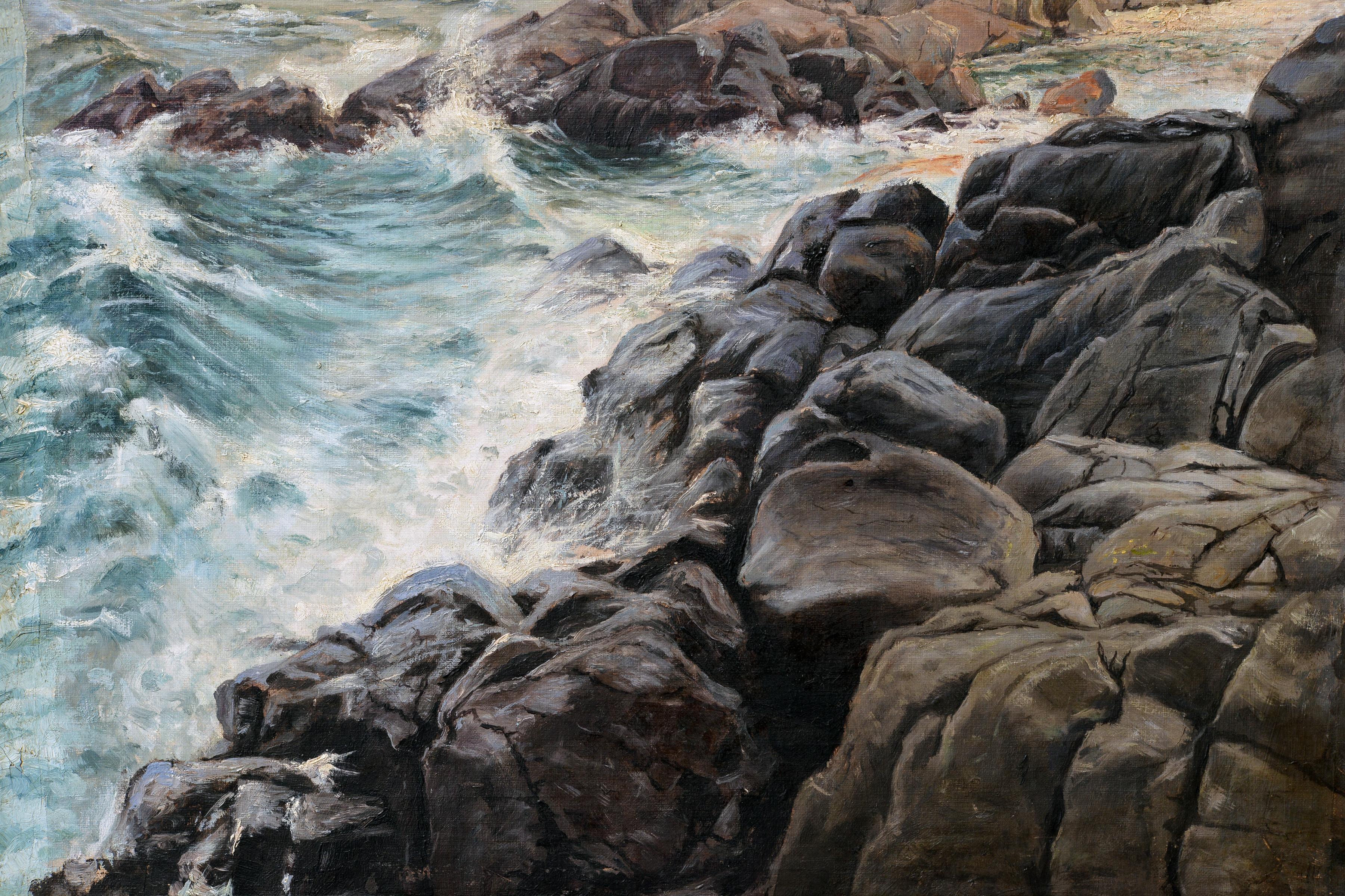 Peinture à l'huile scandinave du célèbre artiste finlandais 19ème siècle - Marron Landscape Painting par Berndt Adolf Lindholm