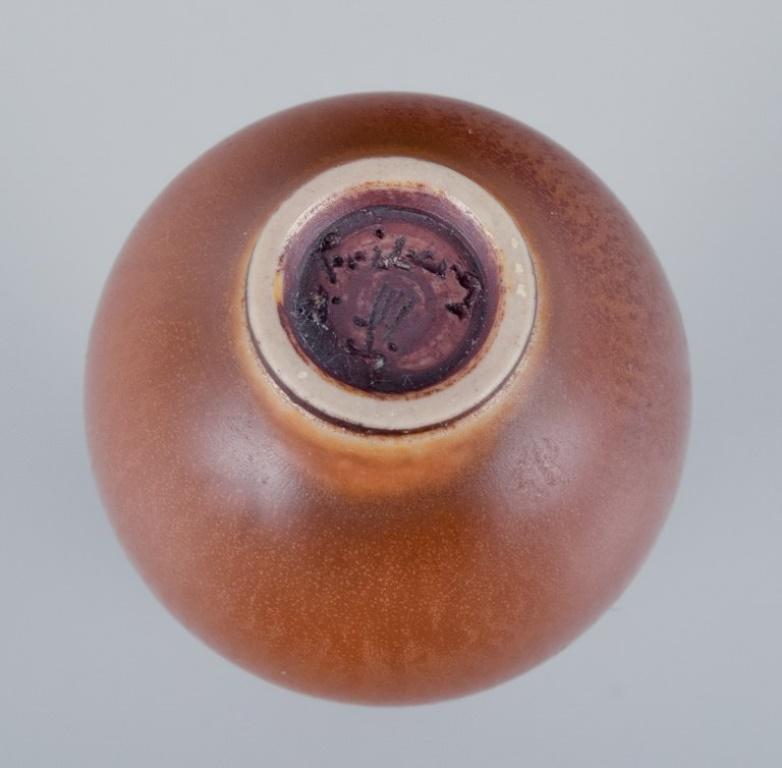 Glazed Berndt Friberg (1899-1981) for Gustavsberg. Miniature ceramic vase, mid-20th C. For Sale