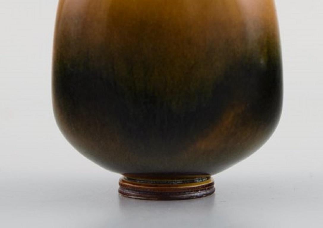 Glazed Berndt Friberg for Gustavsberg Studiohand. Miniature Vase