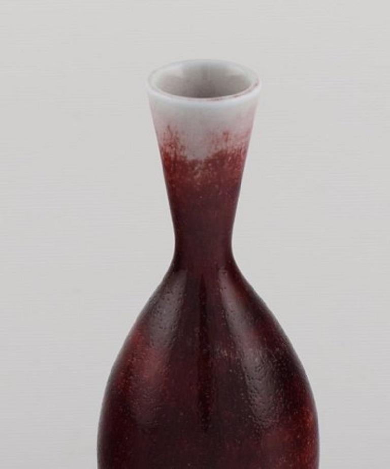 Scandinavian Modern Berndt Friberg '1899-1981' for Gustavsberg Studiohand, Vase in Glazed Stoneware