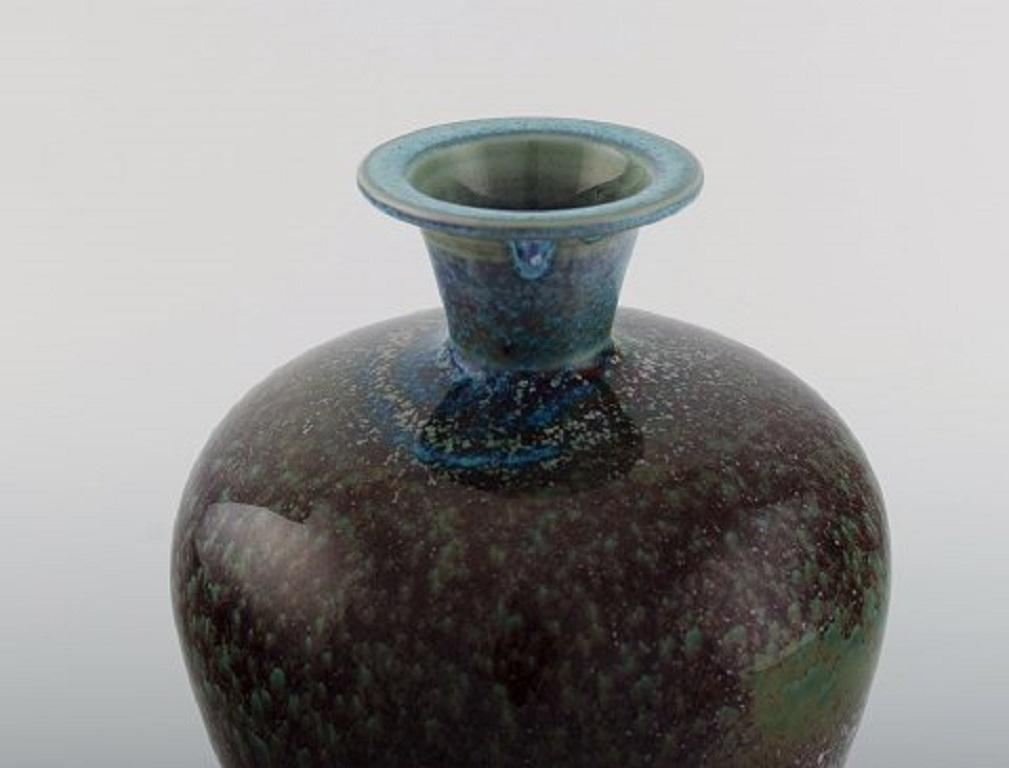 Swedish Berndt Friberg '1899-1981' for Gustavsberg Studiohand, Vase in Gazed Stoneware