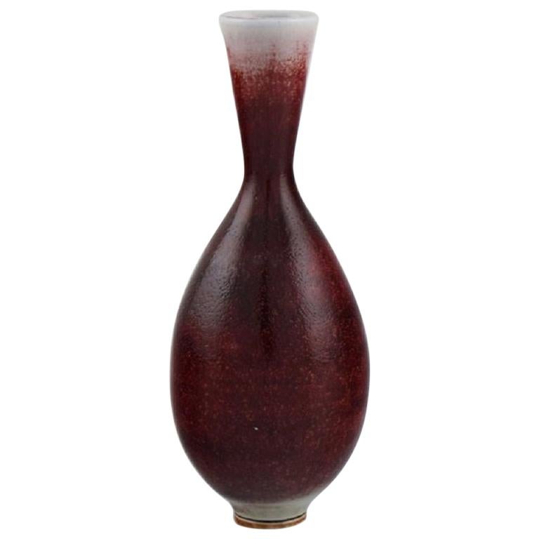 Berndt Friberg '1899-1981' for Gustavsberg Studiohand, Vase in Glazed Stoneware