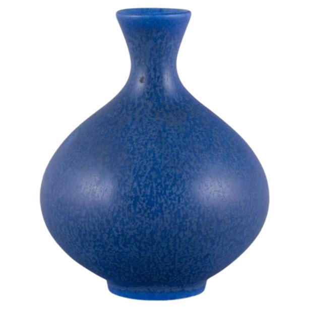 Berndt Friberg (1899-1981) for Gustavsberg, Sweden. Ceramic vase with blue glaze For Sale