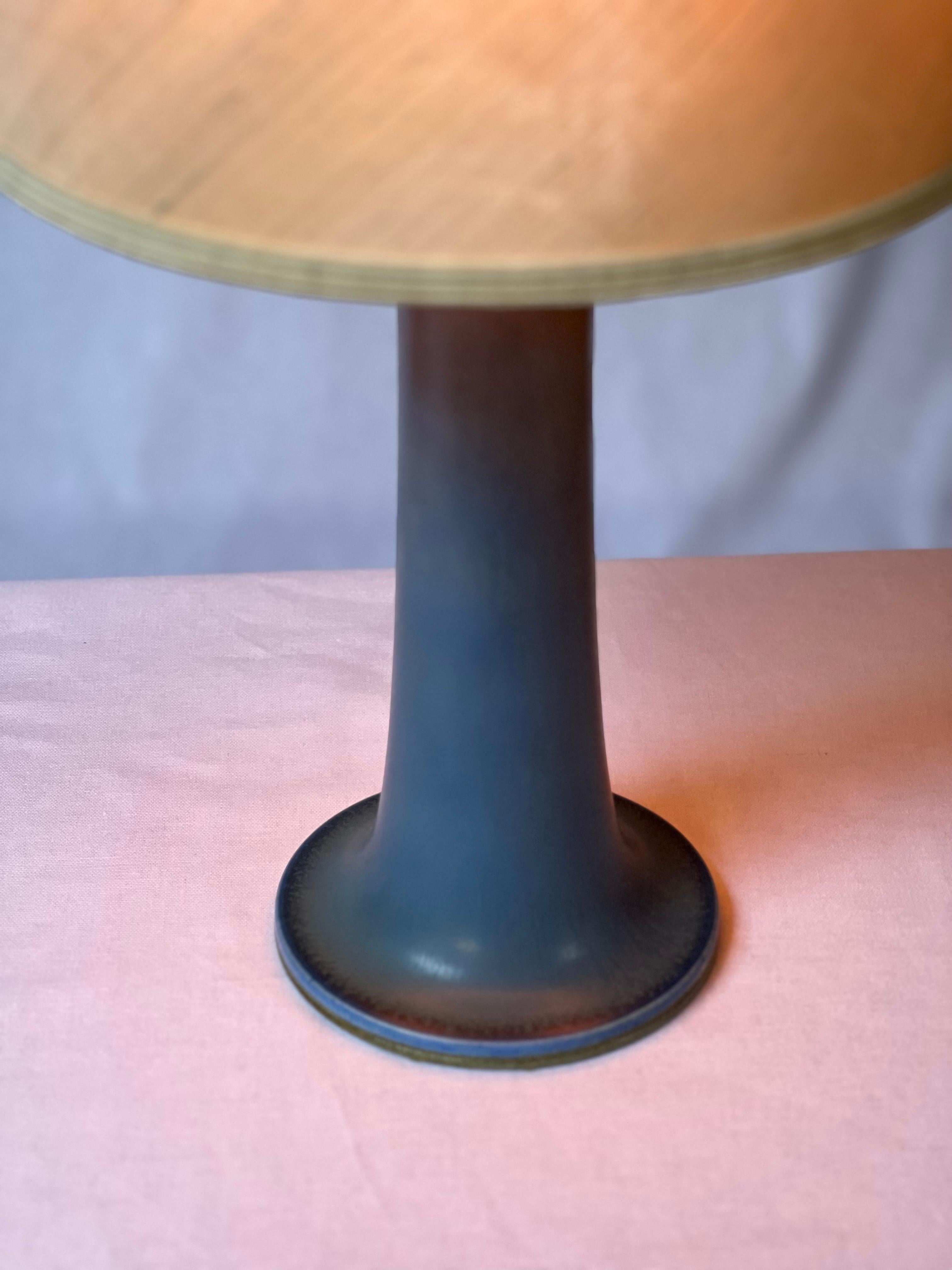 Hand-Crafted Berndt Friberg Big Blue Table Lamp, Sweden Unique 1970 all original For Sale