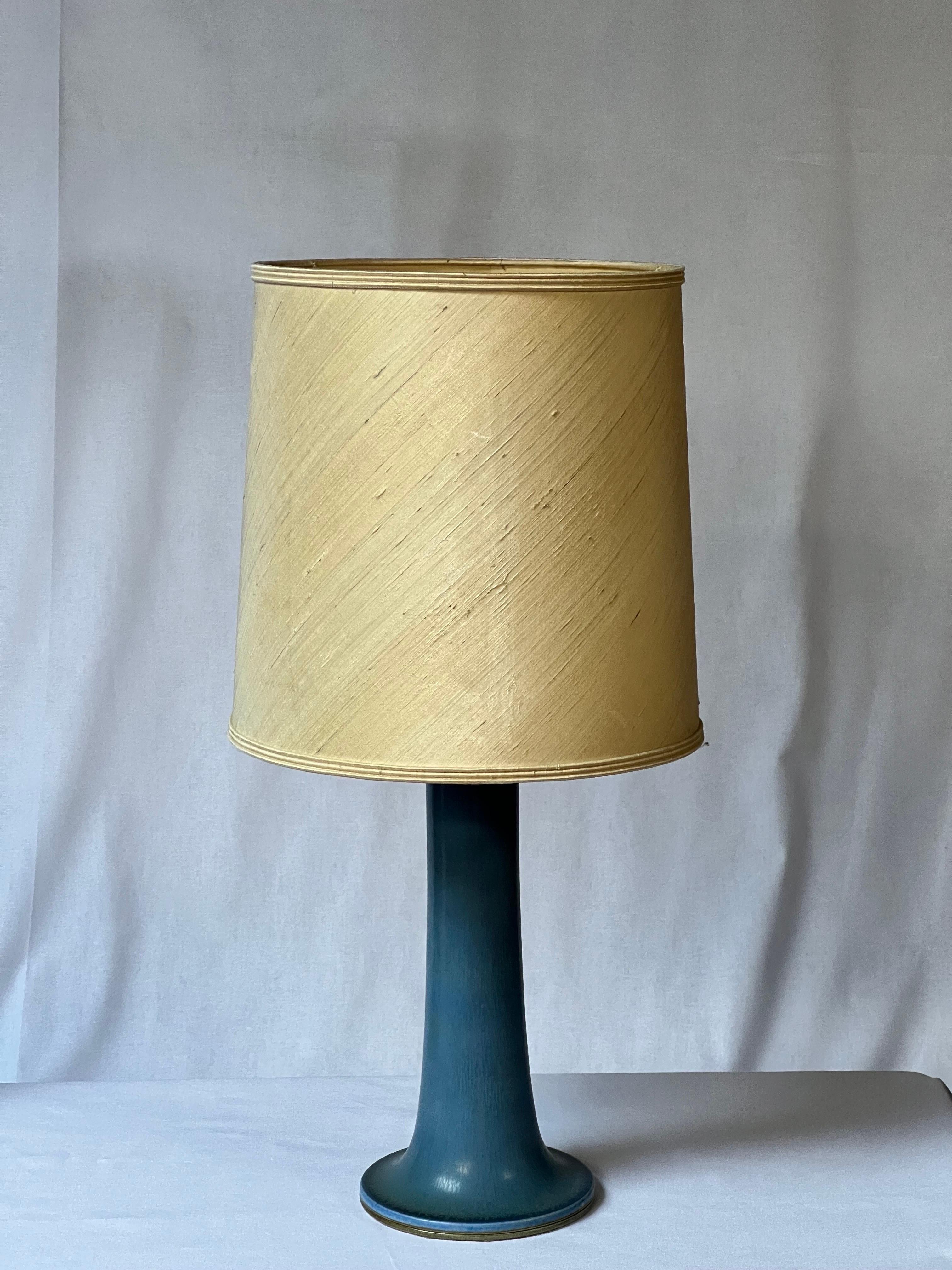 Berndt Friberg Big Blue Table Lamp, Sweden Unique 1970 all original In Good Condition For Sale In Forest, BE