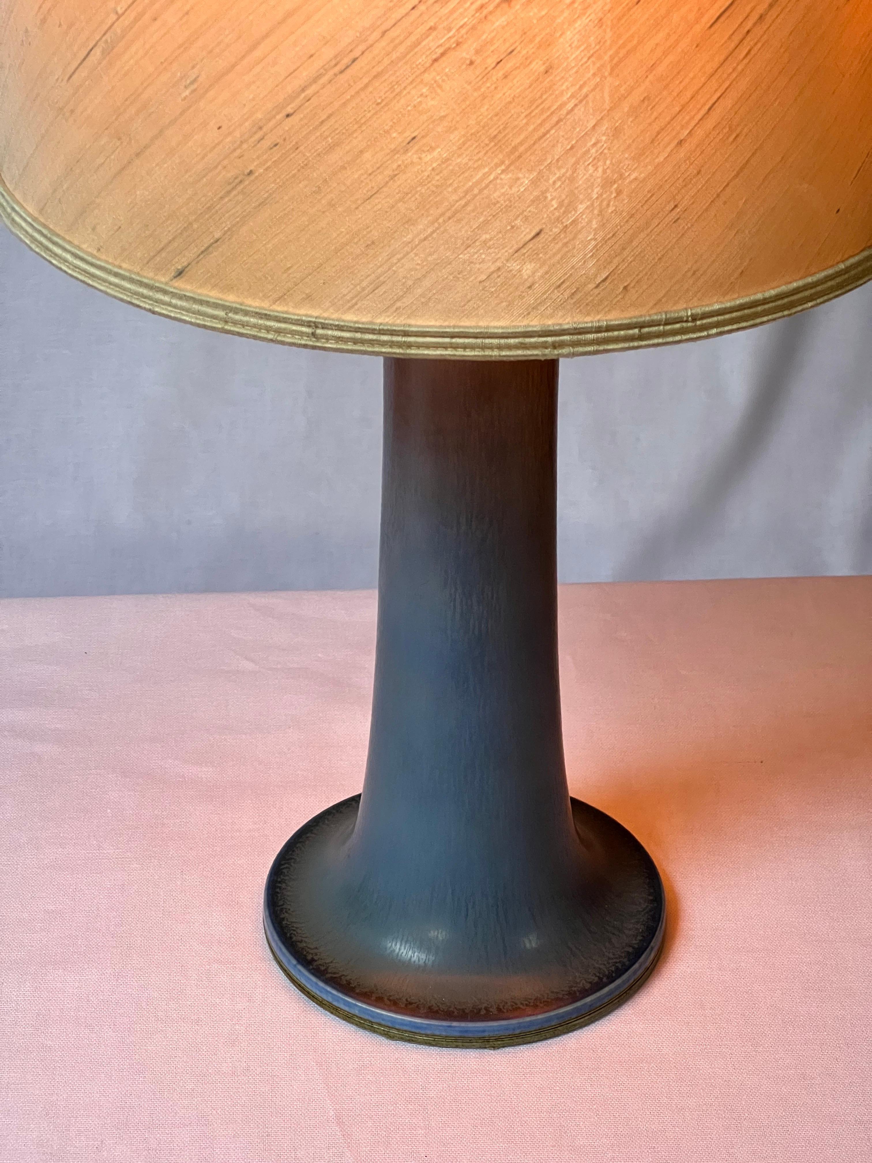 20th Century Berndt Friberg Big Blue Table Lamp, Sweden Unique 1970 all original For Sale