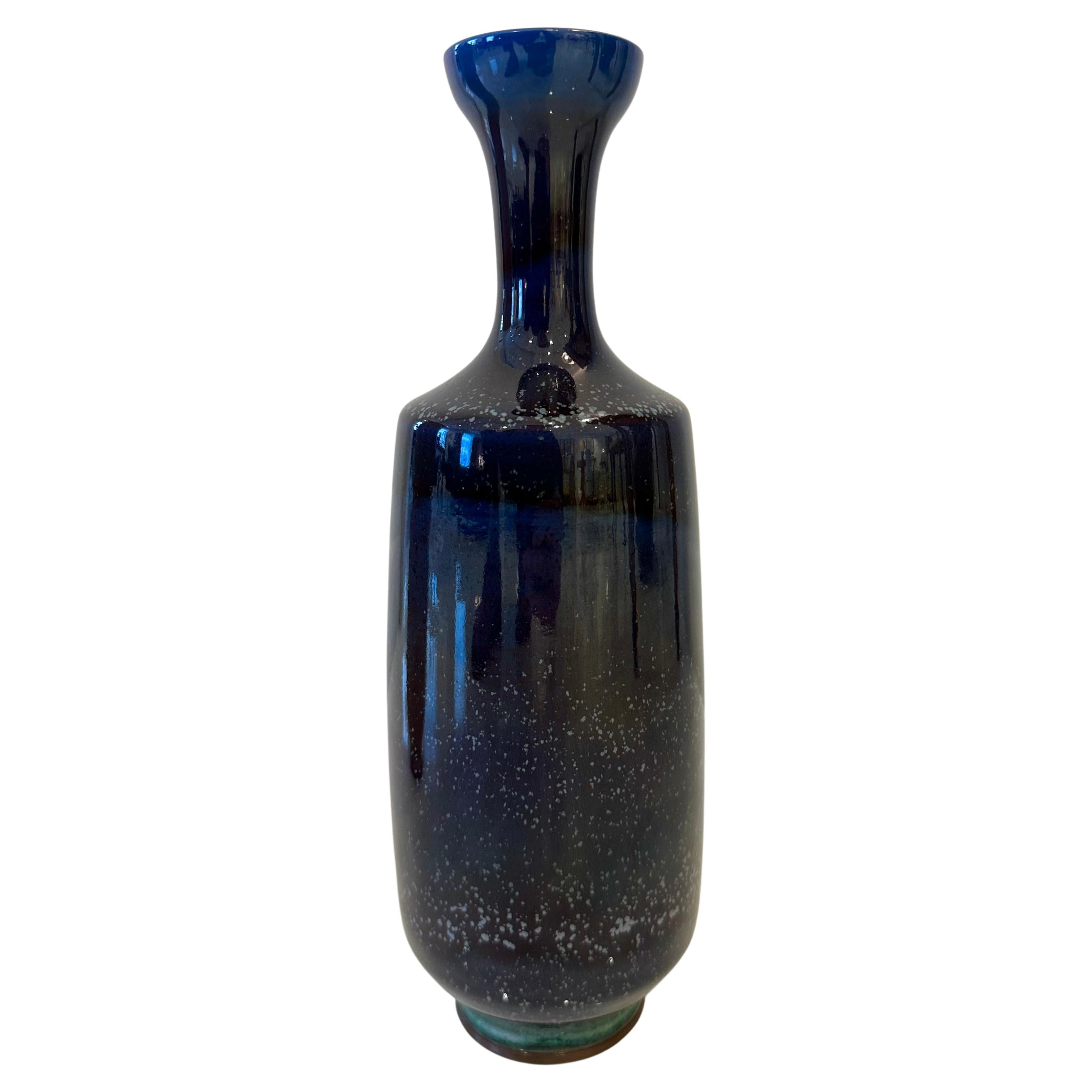 Berndt Friberg, Cobalt-Glazed Studio Vase For Sale