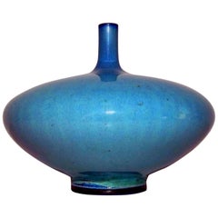Berndt Friberg Fine Weed Pot with Blue Glaze, 1965