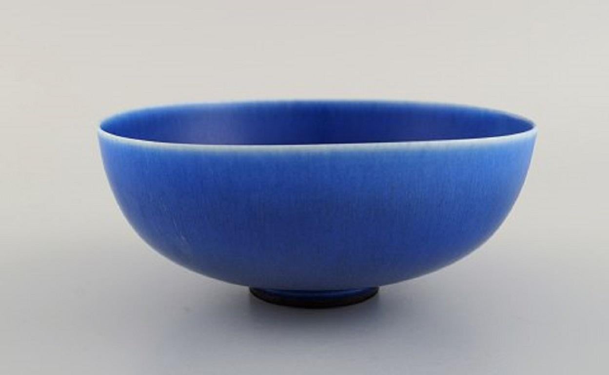 Swedish Berndt Friberg for Gustavsberg, Bowl on Foot in Glazed Ceramics, 1950s