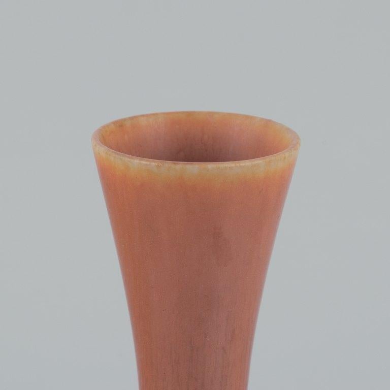 Scandinavian Modern Berndt Friberg for Gustavsberg. Large unique ceramic vase. Hare's fur glaze For Sale