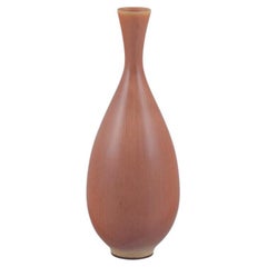 Berndt Friberg for Gustavsberg. Large unique ceramic vase. Hare's fur glaze