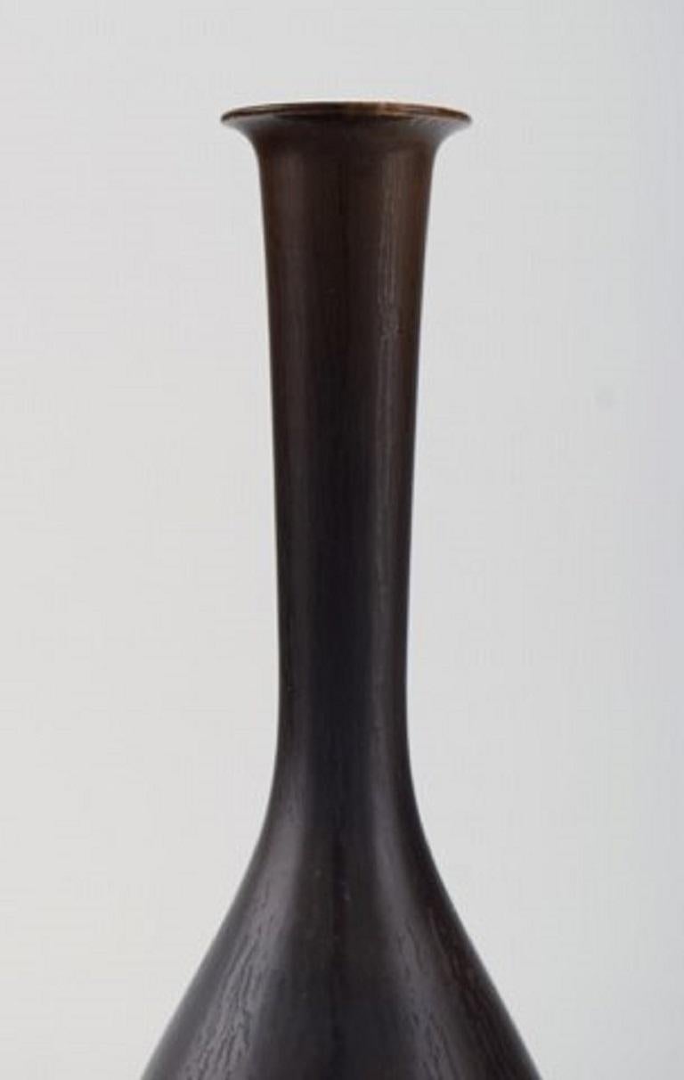 Scandinavian Modern Berndt Friberg for Gustavsberg, Modernist Vase in Glazed Ceramics, Dated 1955