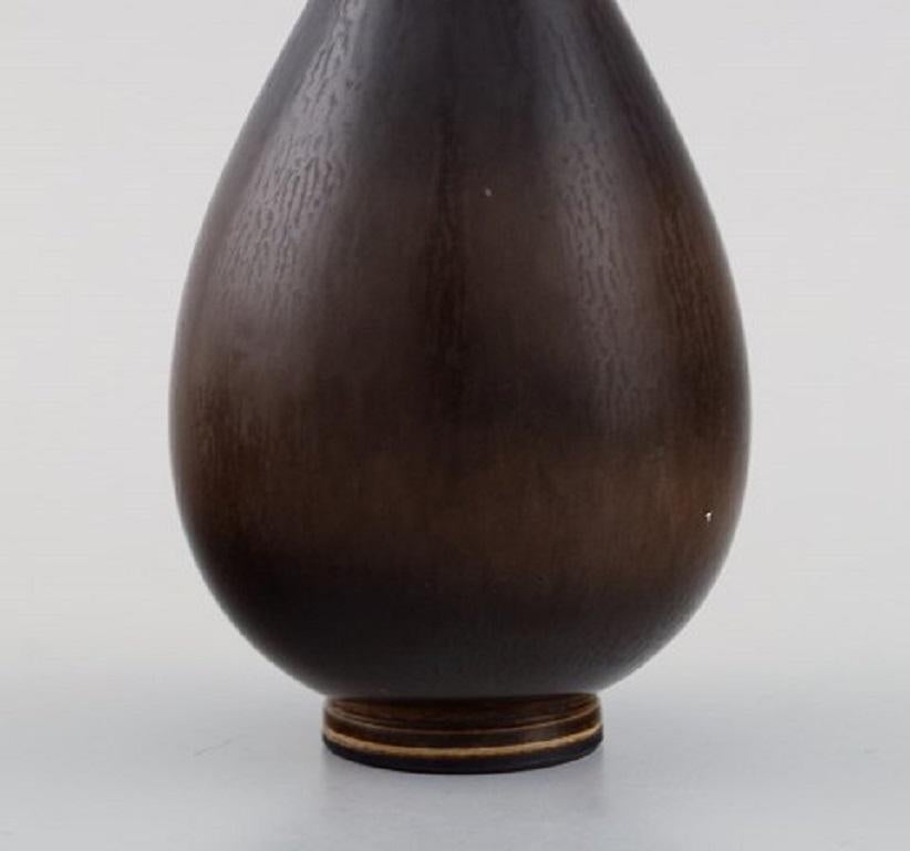 Swedish Berndt Friberg for Gustavsberg, Modernist Vase in Glazed Ceramics, Dated 1955