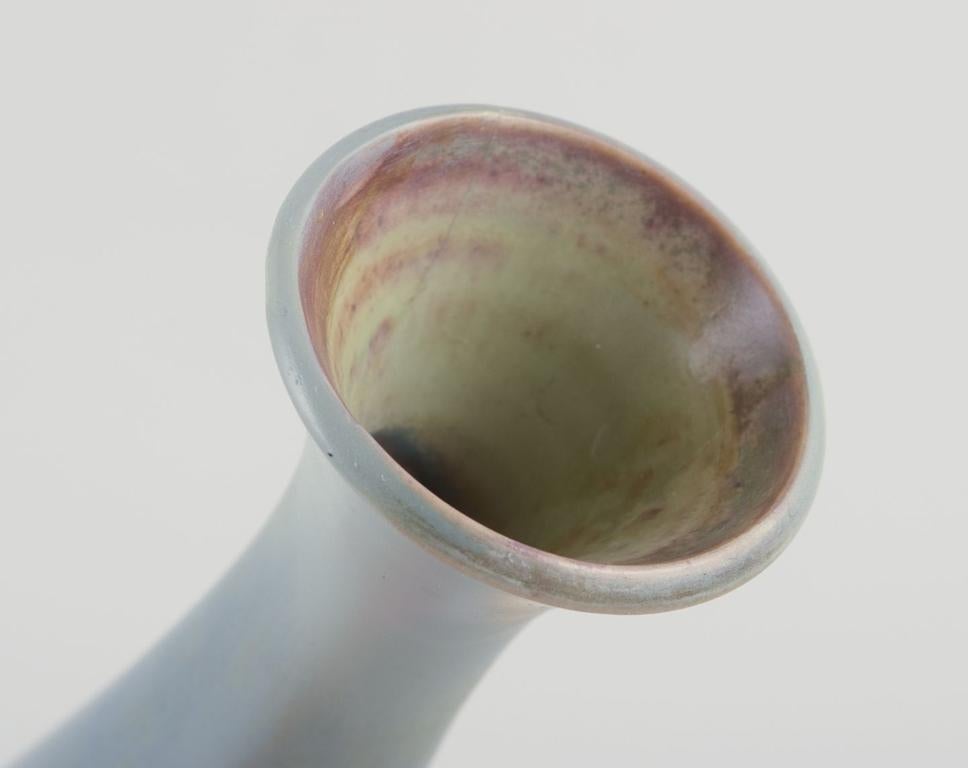 Glazed Berndt Friberg for Gustavsberg Studio. Large slender ceramic vase. Mid-20th C. For Sale