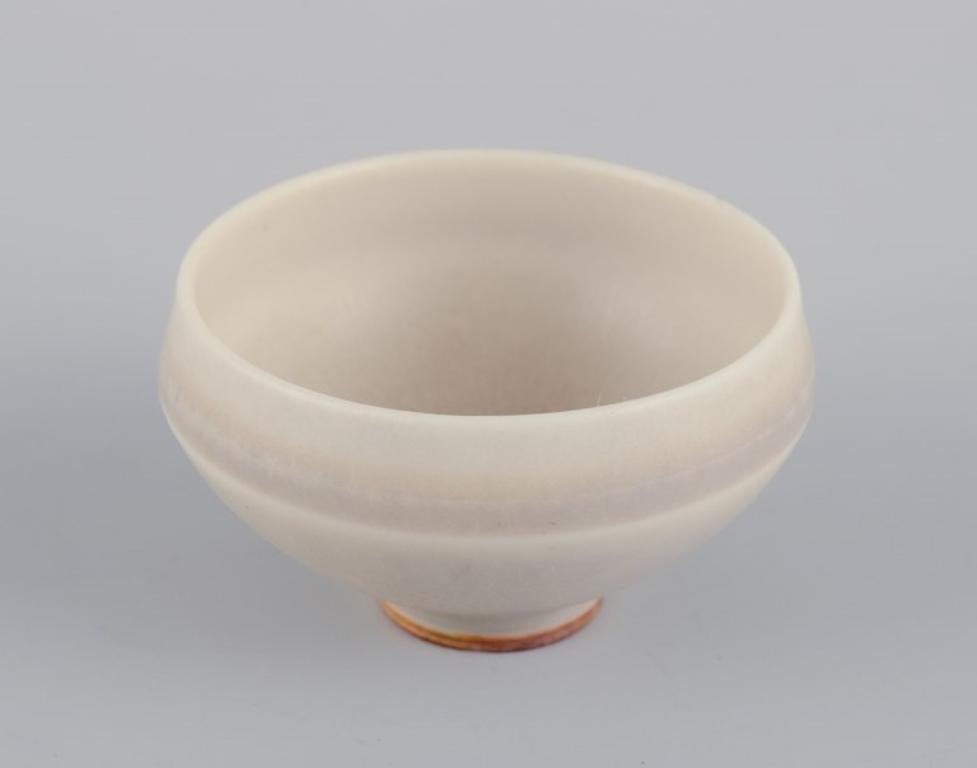 Scandinavian Modern Berndt Friberg for Gustavsberg Studio. Miniature bowl in glazed ceramic For Sale