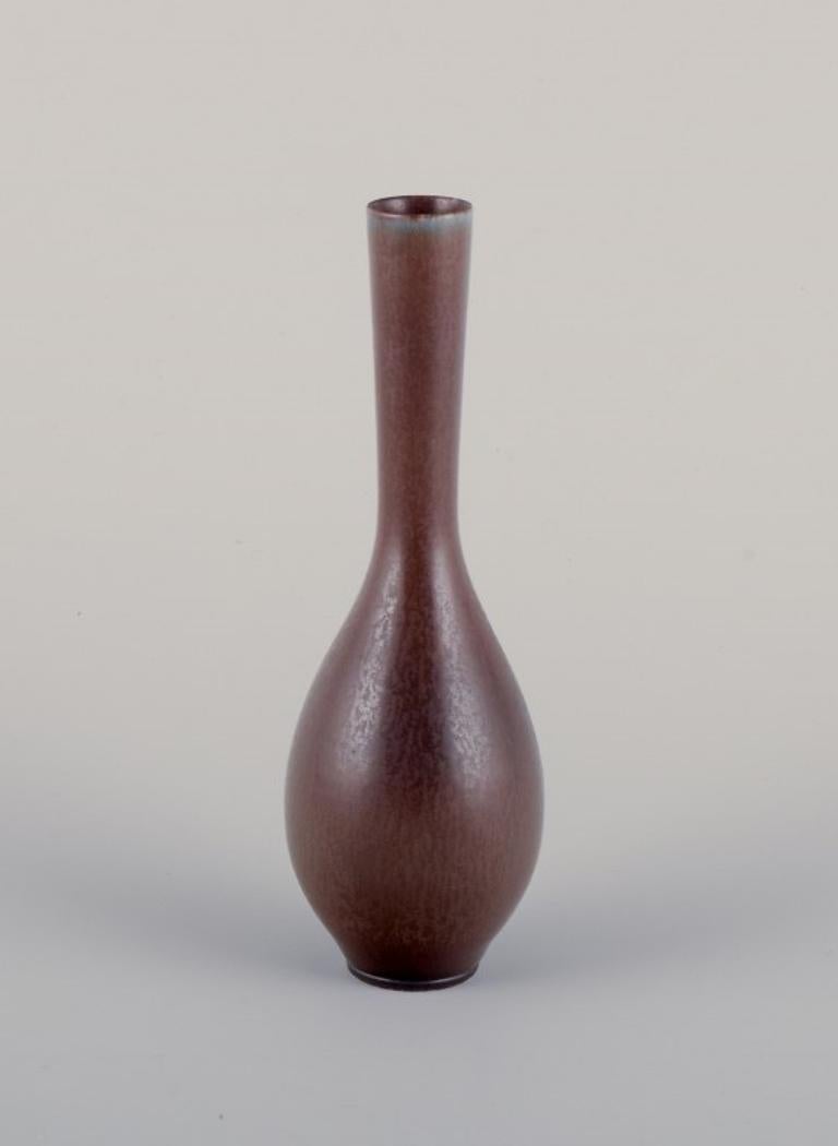 Berndt Friberg (1899-1981) for Gustavsberg Studio Sweden. 
Unique ceramic vase in brown tones.
Year code 