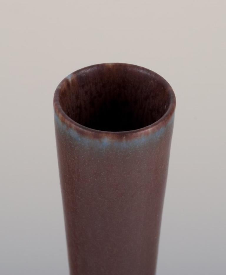 Berndt Friberg for Gustavsberg Studio. Unique ceramic vase in brown tones. In Excellent Condition For Sale In Copenhagen, DK