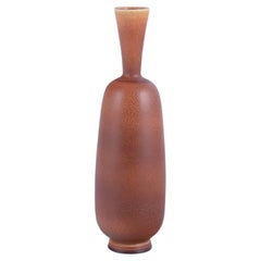 Berndt Friberg for Gustavsberg Studio. Unique ceramic vase with a narrow neck.