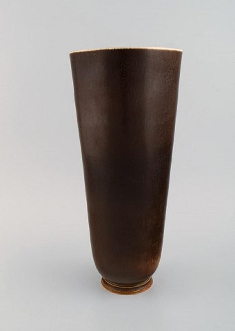 Scandinavian Modern Berndt Friberg for Gustavsberg Studio, Large Vase in Glazed Stoneware For Sale