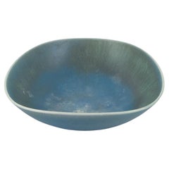 Berndt Friberg for Gustavsberg, Sweden. Large ceramic bowl in blue-green tones