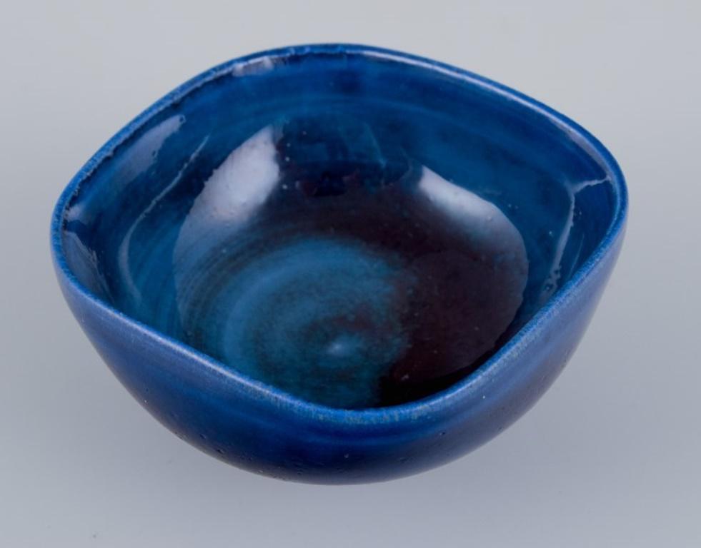 Glazed Berndt Friberg for Gustavsberg, Sweden. Unique miniature ceramic bowl For Sale