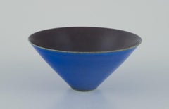 Vintage Berndt Friberg for Gustavsberg. Unique ceramic bowl. Hare's fur glaze.