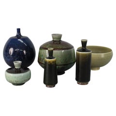 Berndt Friberg Group of Six Ceramic Bowls and Vases