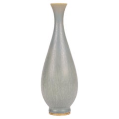 Vintage Berndt Friberg Gustavsberg Haresfur Flared Bottle Studio Pottery Vase