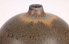 Berndt Friberg Gustavsberg Haresfur Glazed Bulb Shape Studio Pottery Vase