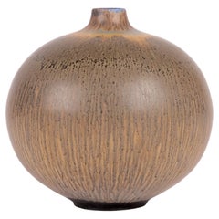 Vase en forme d'ampoule émaillée Haresfur de Berndt Friberg Gustavsberg pour Studio Pottery