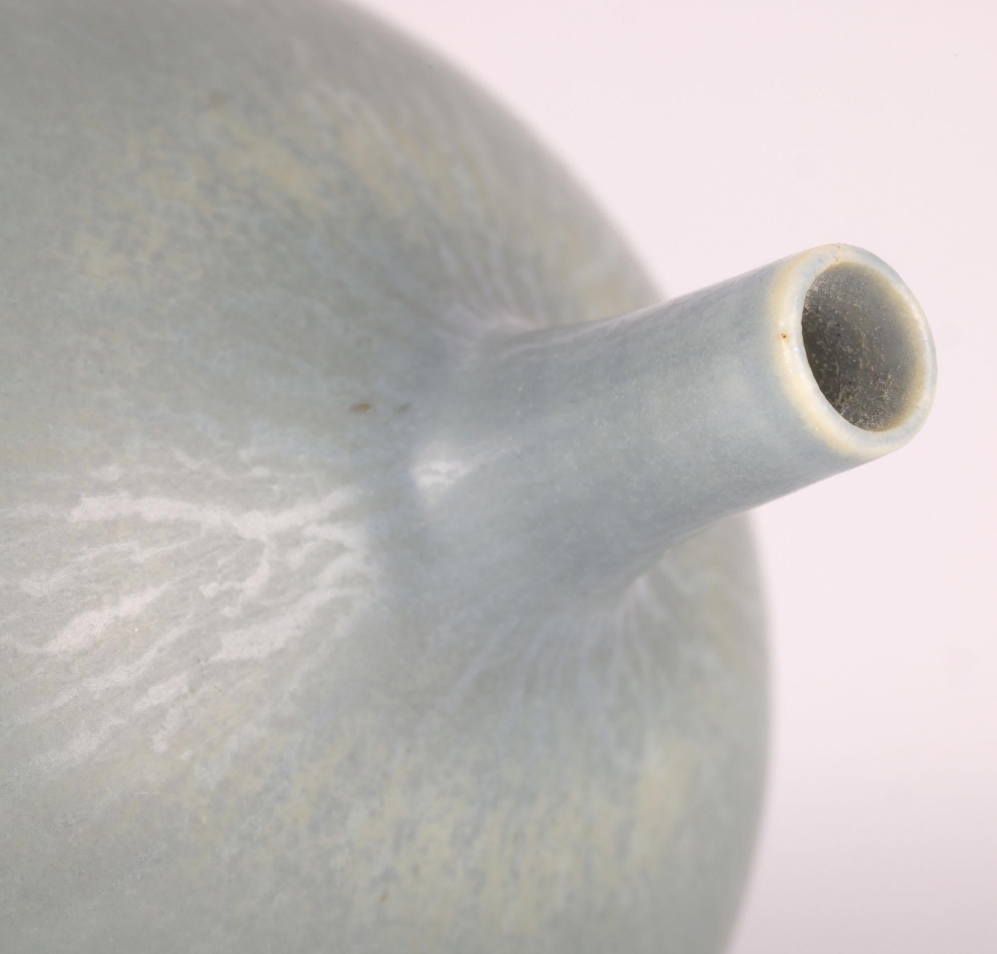 Ceramic Berndt Friberg Gustavsberg Miniature Celadon Studio Pottery Vase For Sale