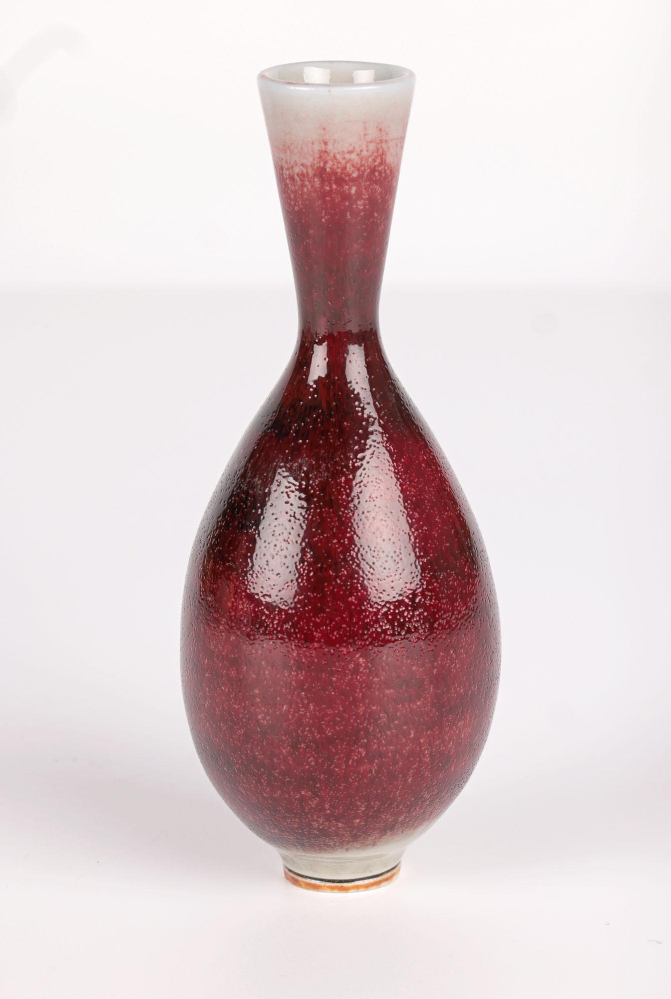 Berndt Friberg Gustavsberg Miniature Sang de Boeuf Studio Pottery Vase For Sale 3