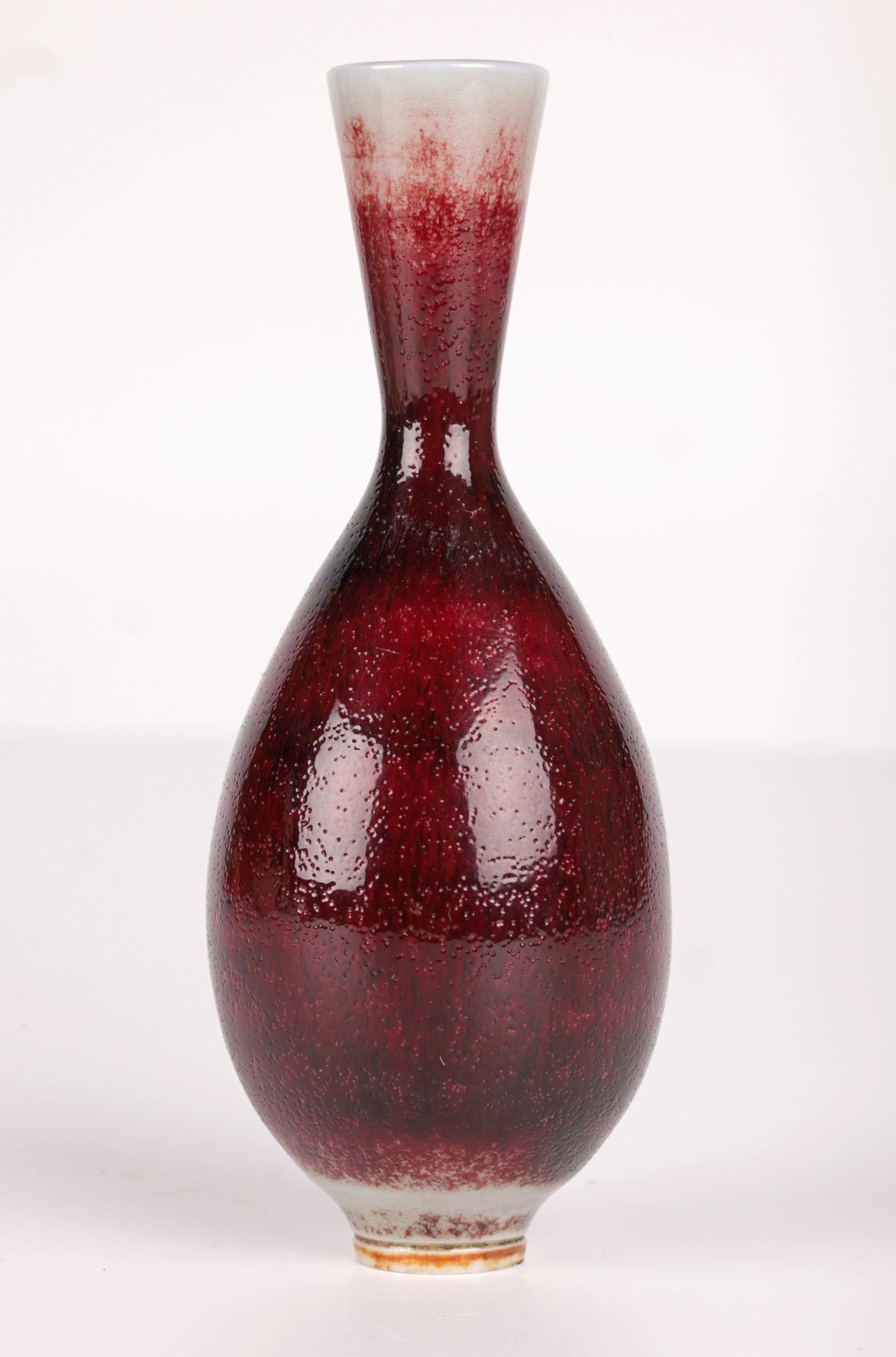 Berndt Friberg Gustavsberg Miniature Sang de Boeuf Studio Pottery Vase For Sale 6