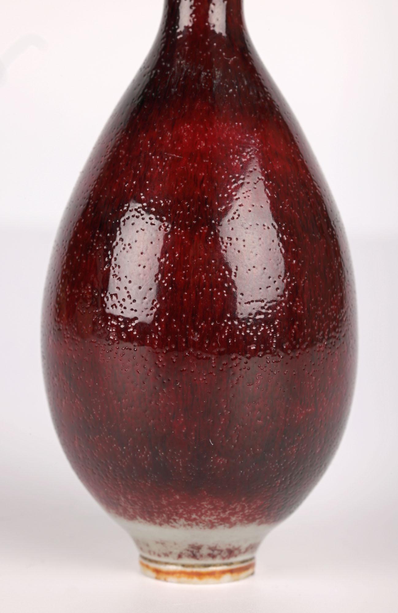 Mid-Century Modern Berndt Friberg Gustavsberg Miniature Sang de Boeuf Studio Pottery Vase For Sale