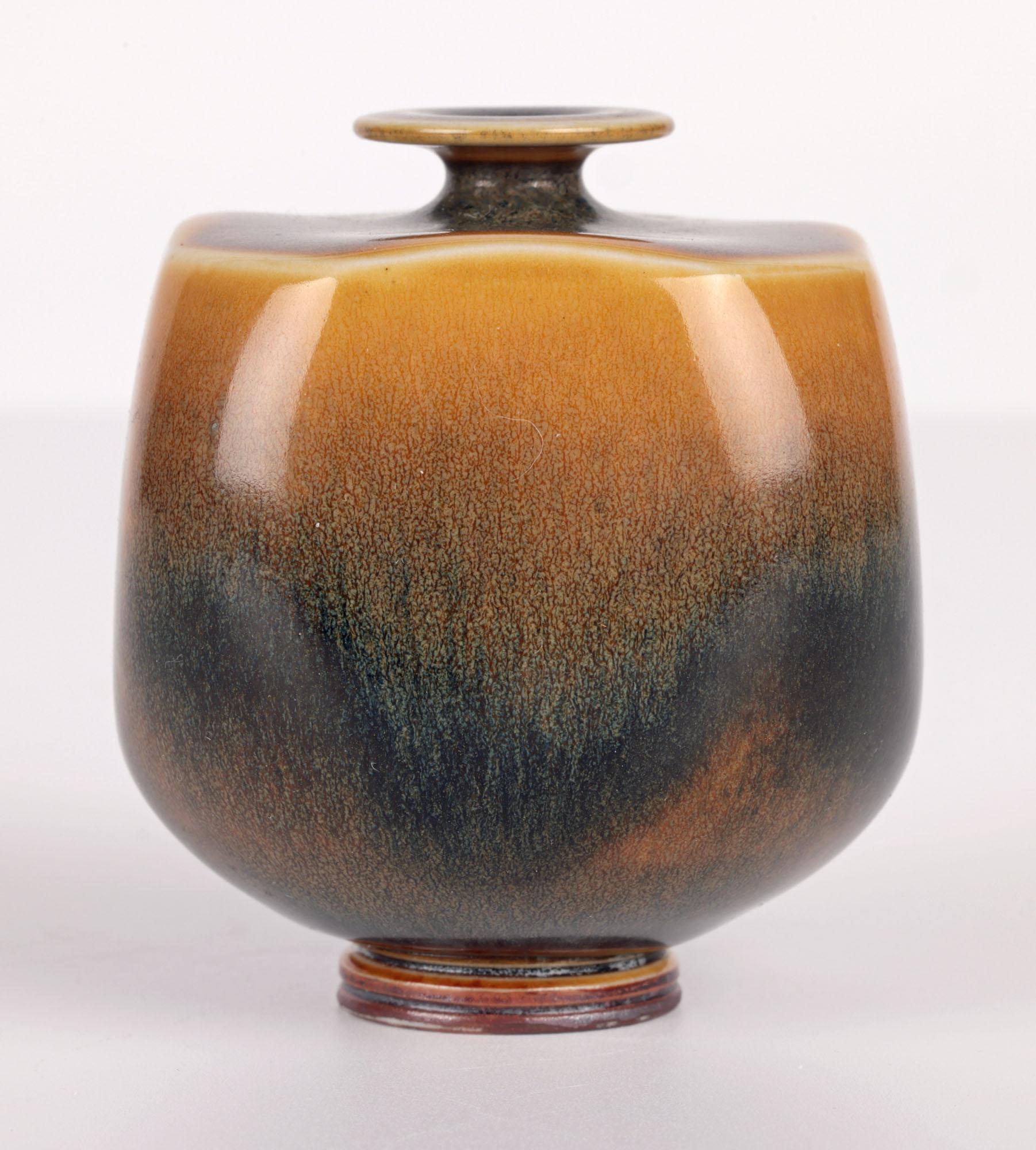 Berndt Friberg Gustavsberg Miniature Square Studio Pottery Vase For Sale 2