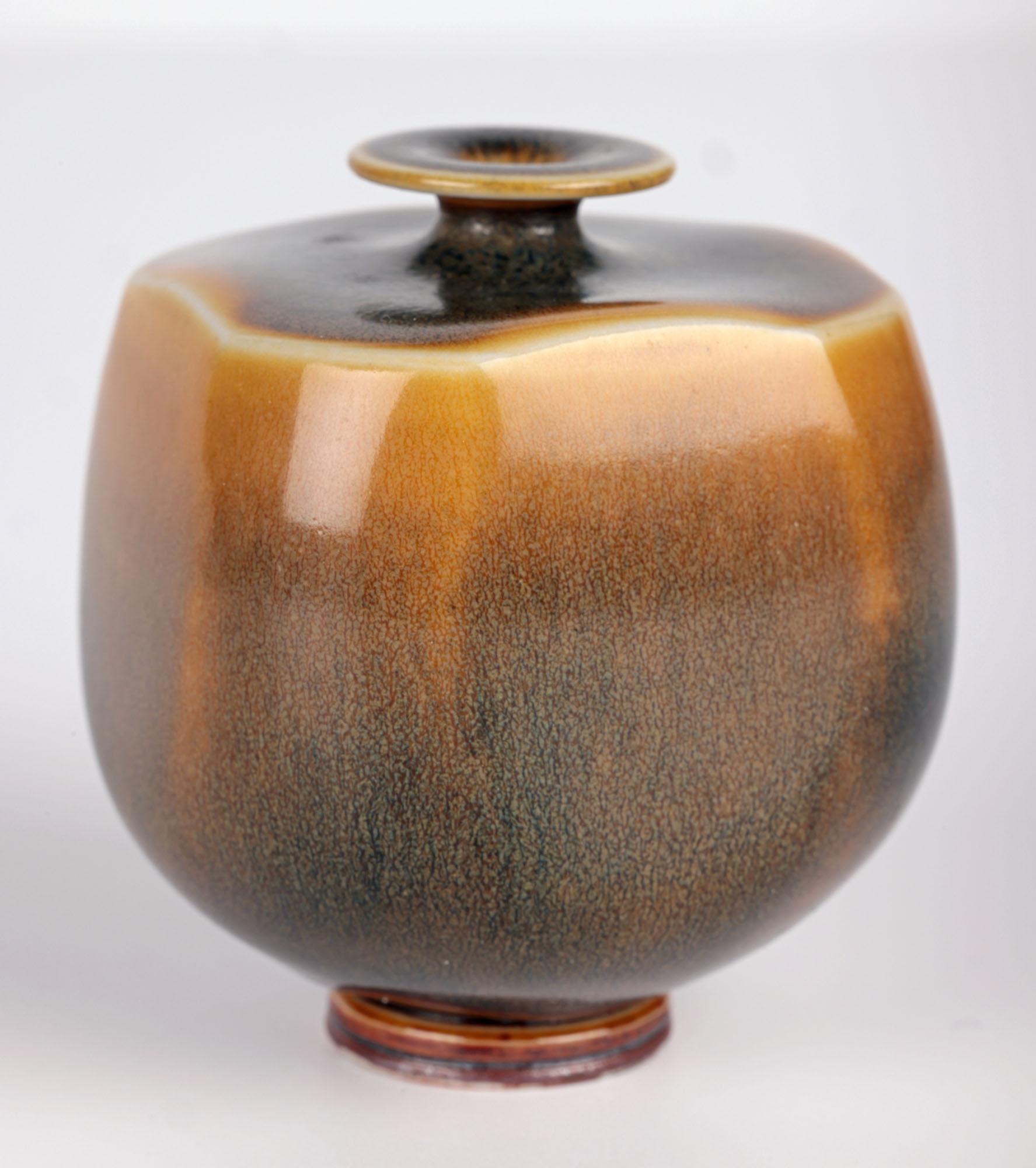 Berndt Friberg Gustavsberg Miniature Square Studio Pottery Vase For Sale 4