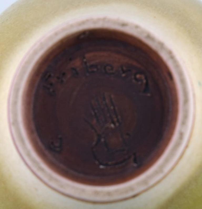 Berndt Friberg, Gustavsberg Studio Hand, Rare Pottery Vase, Egg Shaped 1