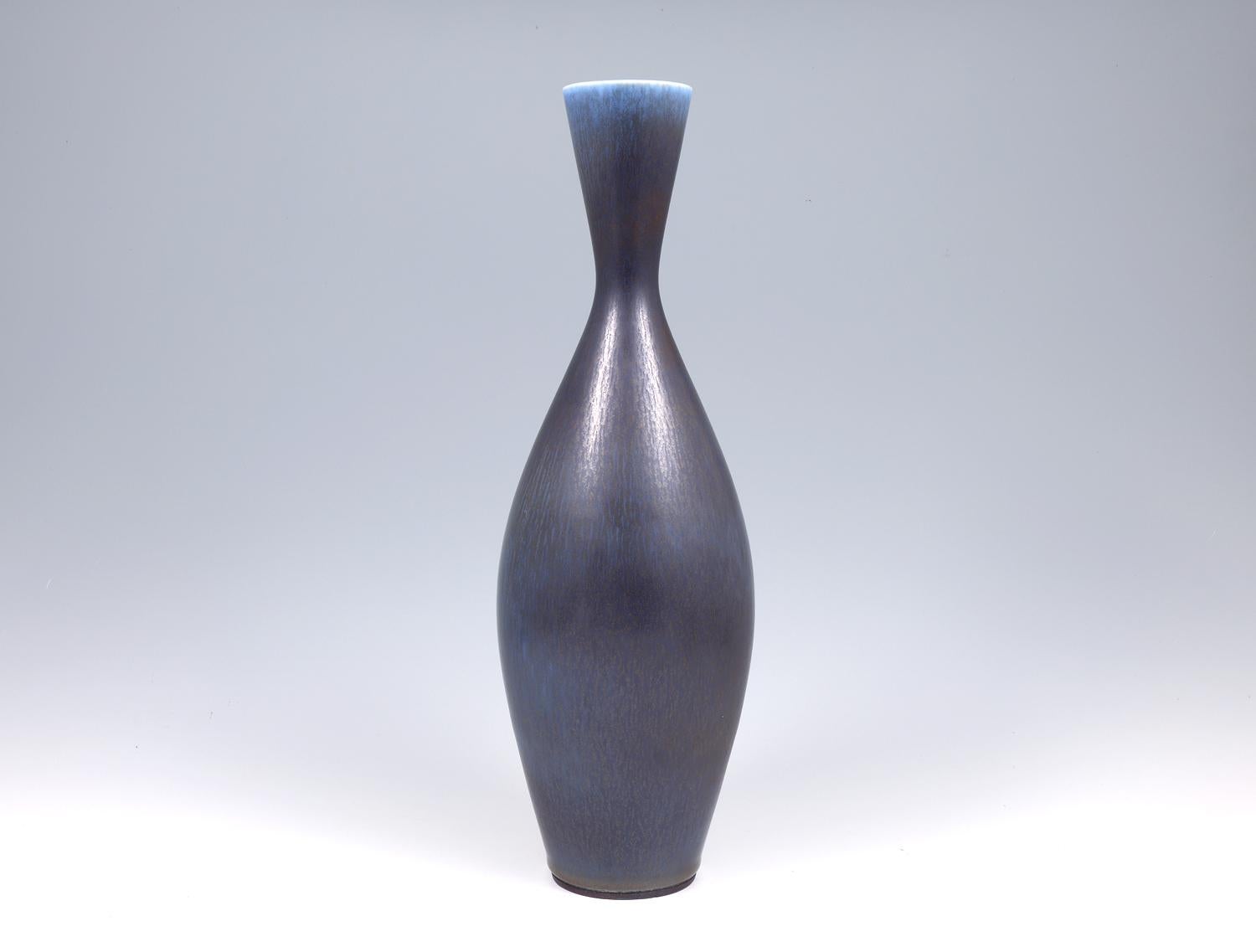 Berndt Friberg, Stoneware Blue and Black Large Vase, Gustavsberg , Sweden 1962 In Good Condition For Sale In Tokyo, 13