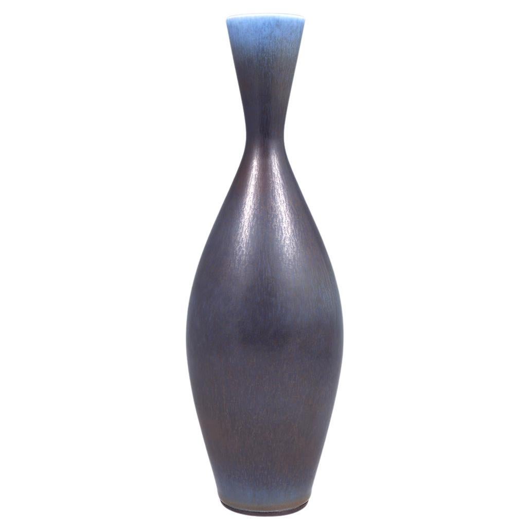 Berndt Friberg, Stoneware Blue and Black Large Vase, Gustavsberg , Sweden 1962 For Sale